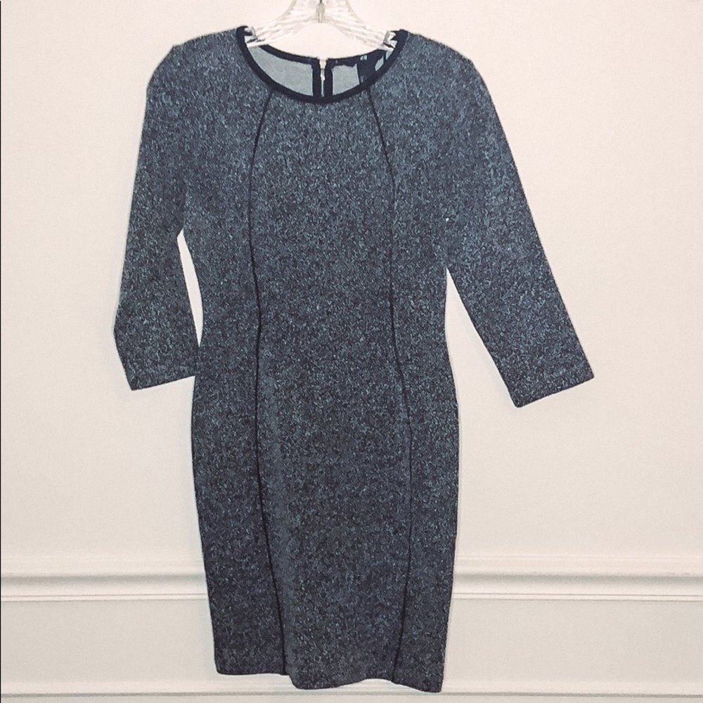 H&M Marled Tweed Dress w/Leather
